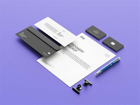 Free US Stationery Mockup PSD Set (4 Files) - Good Mockups