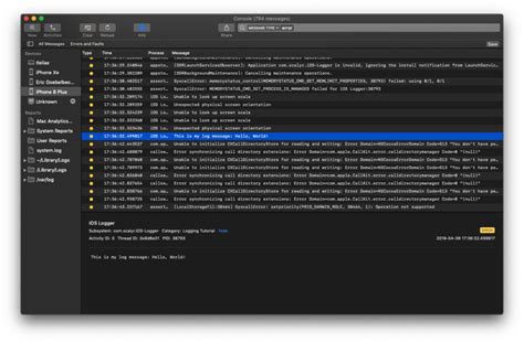 Image result for iOS Error Log