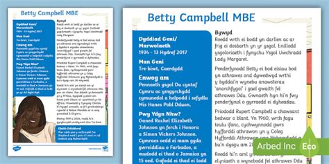 Ffeil Ffeithiau Betty Campbell (teacher made) - Twinkl