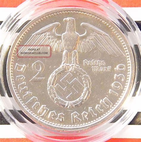 German Coin 2 Mark Reichsmark 1936 G Swastika Silver Third Reich 3rd ...
