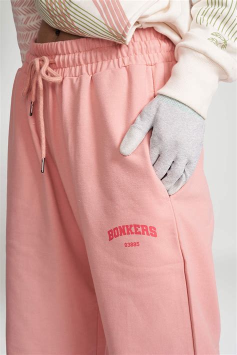 Buy Peach Pink Wide-leg Sweatpants | BonkersCorner