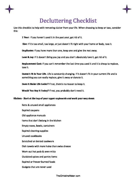 Image result for Declutter Checklist