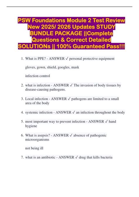 Image result for PSW Foundation Module 2 Test Answers