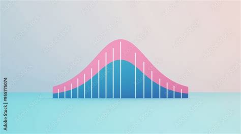 Colorful Normal Distribution Graph Illustration 3D illustration of a normal distribution graph ...