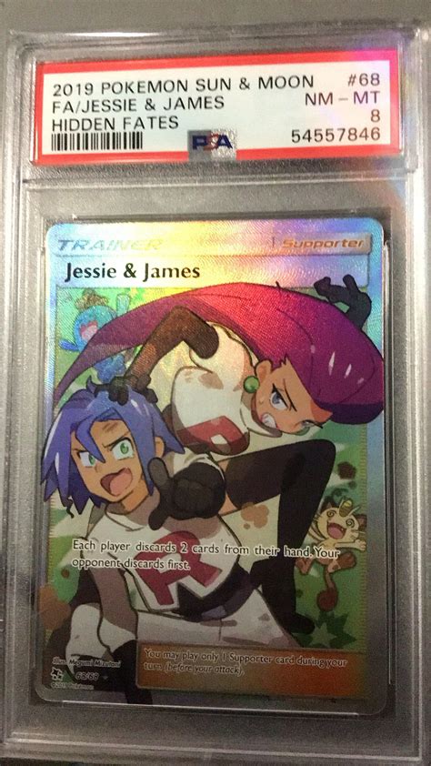 2019 Pokemon Sun & Moon Hidden Fates 68 Full Art/jessie & James PSA 8 ...