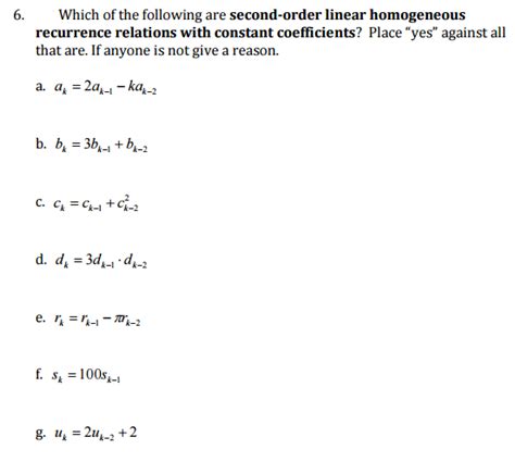 Second Order Linear Homogeneous Recurrence Relations 的图像结果