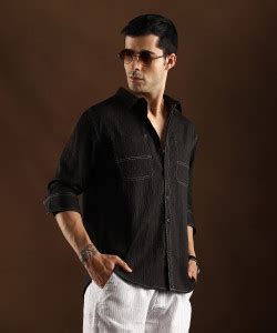 CAMPUS SUTRA Men Solid Casual Black Shirt - Buy CAMPUS SUTRA Men Solid ...
