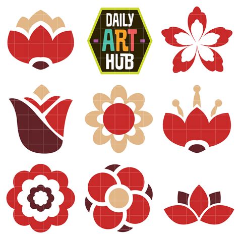 Simple Flowers Clip Art Set – Daily Art Hub // Graphics, Alphabets & SVG