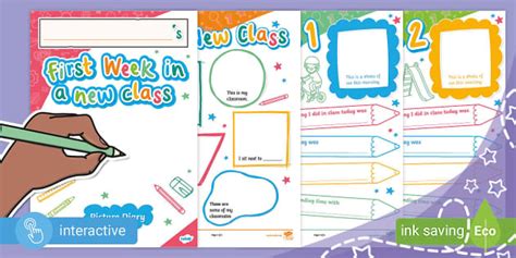 First Week in a New Class Picture Diary for School - Twinkl