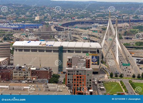 Zakim Bunker Hill Bridge and TD Banknorth Garden Editorial Stock Photo ...