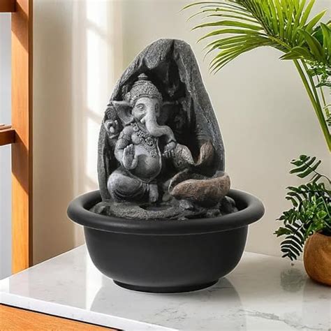 TIED RIBBONS polyresin Ganesha Ganpati Statue Tabletop Decorative Water ...