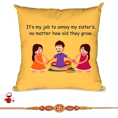 Buy illuminati gifts Set of Wooden Swastik Rakhi with Roli Chawal and ...