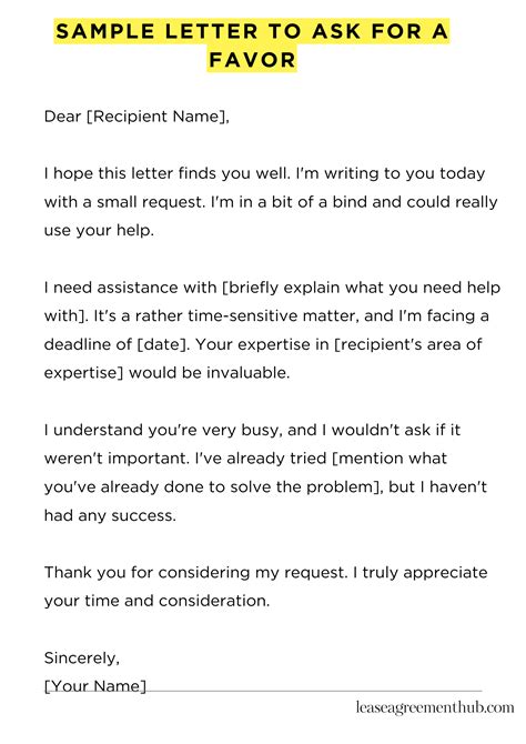 Ask For A Favour Email