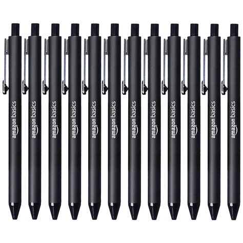 AmazonBasics Retractable Ballpoint Pen - Black - 12-Pack : Amazon.in ...