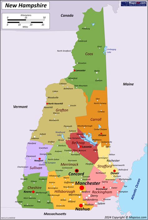 New Hampshire County Map
