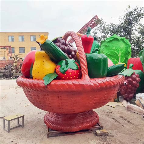 乡村振兴农业文旅主题摆件大型玻璃钢蔬菜水果篮子雕塑_满天下雕塑厂家-站酷ZCOOL