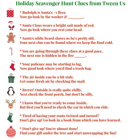 Scavenger Hunt Clues Printable - Printable Word Searches