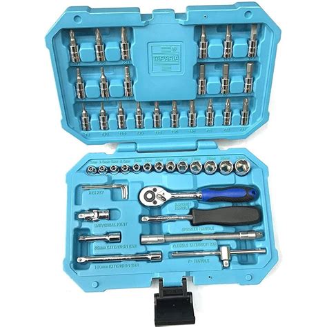 Taparia SA46 Steel Socket Set (Blue, 46 Pieces) – Aegon Power