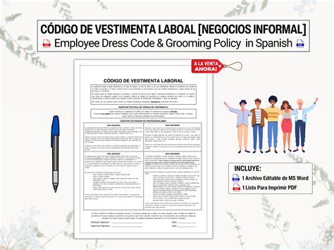 Código De Vestimenta De Los Empleados [informal De Negocios] / Política De Aseo Personal ...