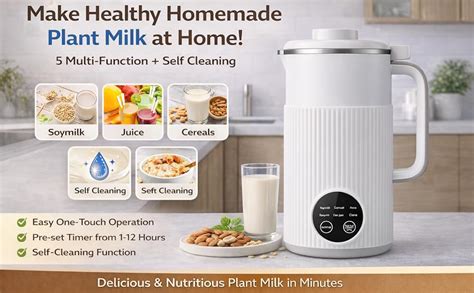 MOOKA Automatic Nut Milk Maker 800ml | Vegan Milk Machine for Almond ...