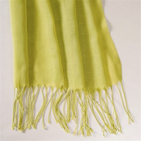 Pistachio Green Ladies Scarf With Fringes Online - Premium Scarf | Nestasia