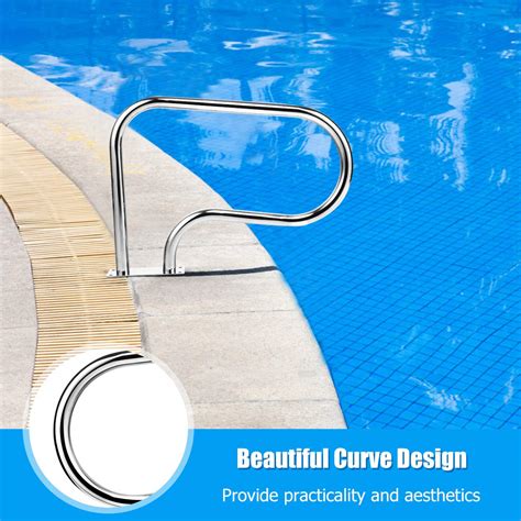 Snapklik.com : Goplus Pool Handrail, 1PC Stainless Steel Swimming Pool ...