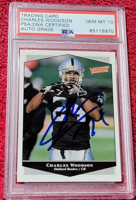 Charles Woodson Autographed 1999 Upper Deck Victory #195 Rookie Card ...