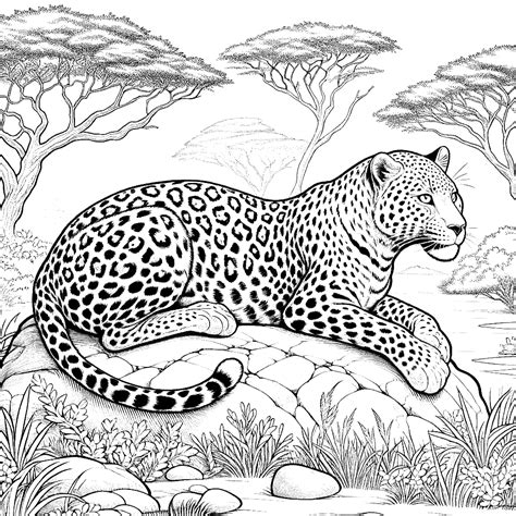 Leopard Coloring Pages 40 - Coloring Pages Gem