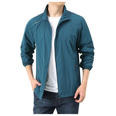 Bwdbhd Men Jackets Casual Men's Windbreaker Jacket Lightweight Water ...