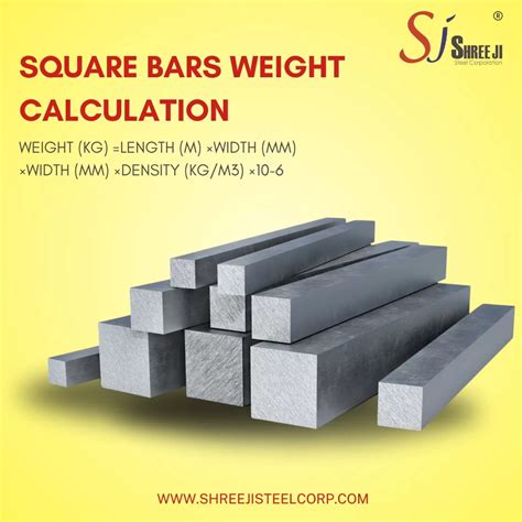 Mild Steel Square Bars Weight Calculation