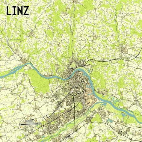 Linz Austria map poster art 44452763 Vector Art at Vecteezy