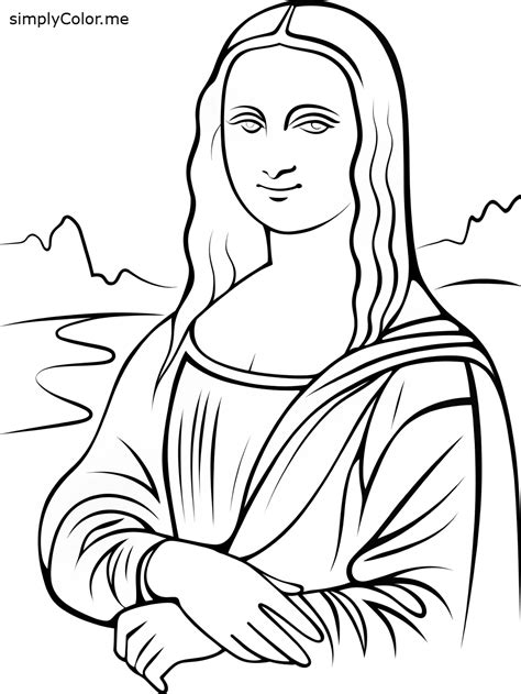 Coloring page of mona lisa, bold and easy nel 2025 | Come disegnare ...