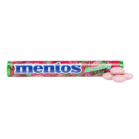 Buy Mentos Chewy Mint Candy Roll, Strawberry, Non Melting, Six Roll ...