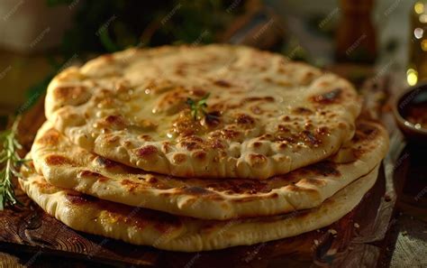 Flatbreads on the traditional background professional advertising food ...