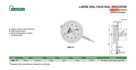 Large Dial Face Dial Indicator - INSIZE INDIA LLP