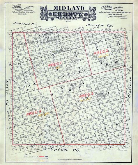 1888 Map of Midland County Texas - Etsy