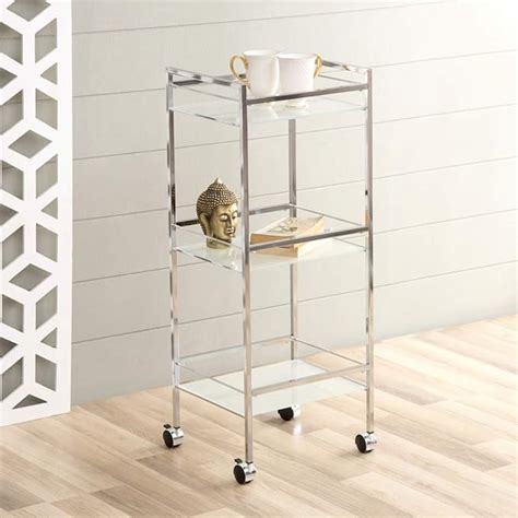 Home Centre Dora Contemporary Silver 3-Tier Metal Trolley : Amazon.in ...