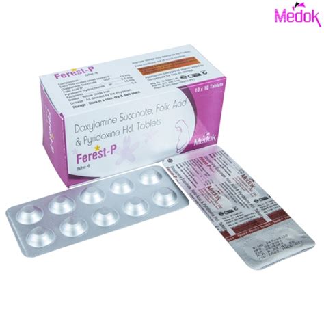 Ferest P - Doxylamine Succinate 10 mg , Phydoxine 10 mg , Folic Acid 2. ...