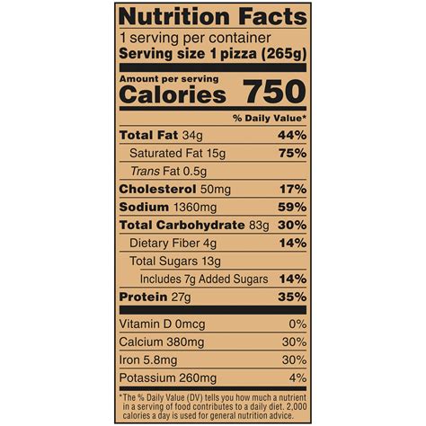 Pizzeria Pizza Nutrition Facts
