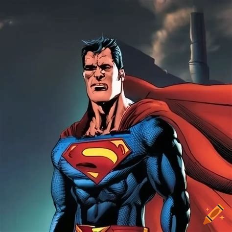 3d superman in a doomsday-inspired armor using powers in a cave base it ...