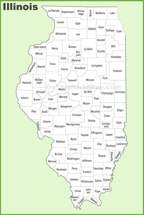 Printable Illinois County Map