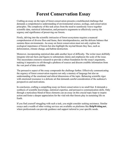 Forest Conservation Essay. Importance of forest conservation essay 10 points on conservation | PDF
