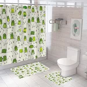UMAI Shower Curtain (180X180 cm) & Bathmat 3 Pcs Set|6ft|Creative ...