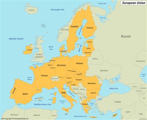Map of the European Union | EU Countries Map - Ontheworldmap.com