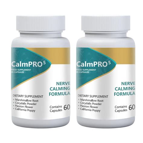 2 Pack CalmPro 5 Nerve Calming Support Formula Calm Pro 5 - 120 Capsules