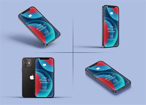3D Rendered 5 Free iPhone 12 Mockup PSD Set - Good Mockups