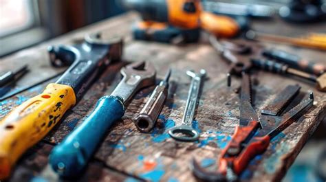 Tools on a workbench | Premium AI-generated image