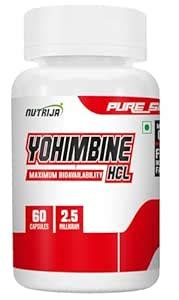 NutriJa Yohimbine HCL 2.5mg - Pack of 60 Capsules : Amazon.in: Health ...