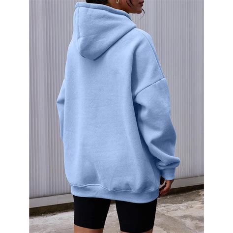 Cheap Women's Hooded Pullover Sweatshirt Solid Color Oversized Loose ...