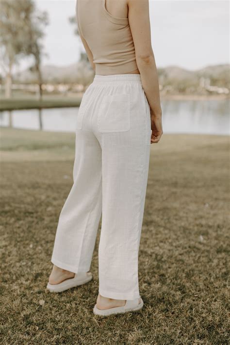 Casual Linen Pants, Linen Joggers, White Linen Pants, Vacay Outfits ...